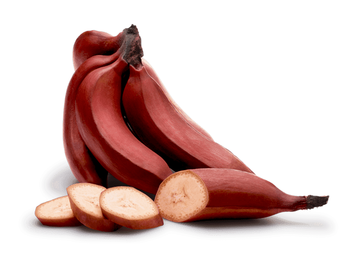Red banana cut